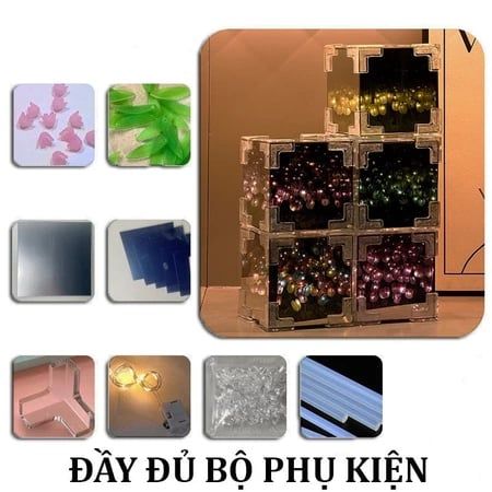 VIDEO [ ≥ 6 MẪU ][ Hỏa tốc HCM ] Đèn Hoa Tulip Tự Làm Hình Khối Rubik Biển Decor phòng Ngủ