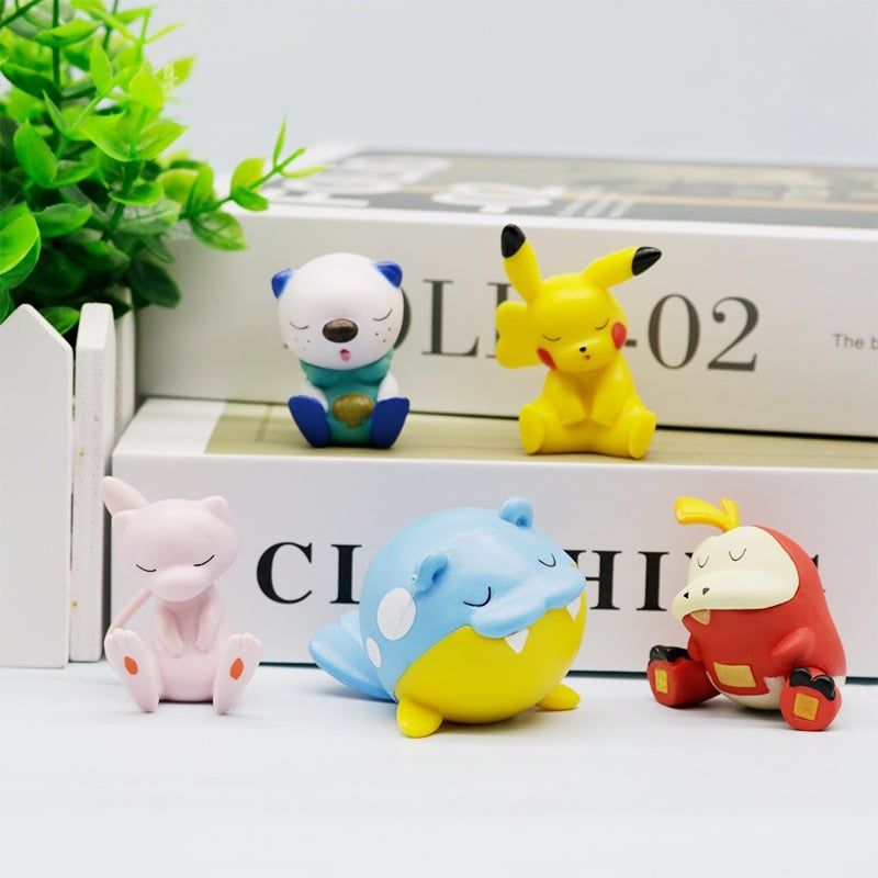 [ Hỏa tốc HCM ][ Vũ Trí Ba ] Set 5 mô hình Pokemon Pikachu Mew Oshawott Fuecoco Speal ngủ gật dễ thương