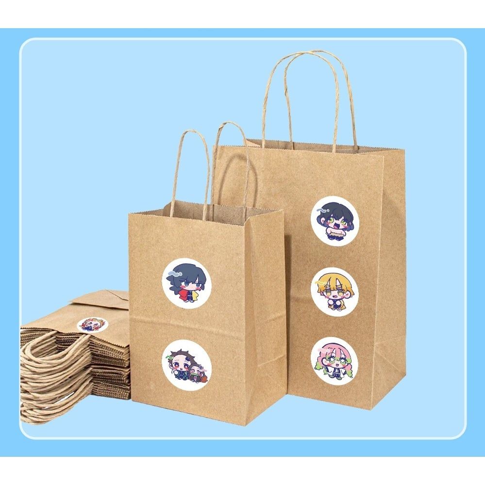 [ Hỏa tốc HCM ] Cuộn 500 sticker hình dán 2.5cm Anime Manga Kimetsu no Yaiba dễ thương trang trí mũ bảo hiểm, laptop, sổ