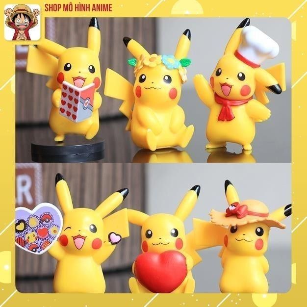 [ hỏa tốc hcm ] Mô Hình 6 Nhân Vật Pikachu, Phim Hoạt Hình 6 Tư Thế Khác Nhau pokemon