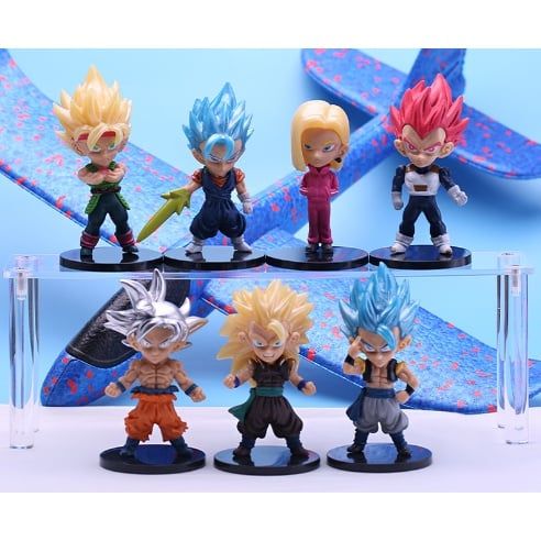 [ Vũ Trí Ba ] Mô hình nhân vật Chibi Goku Vegeta Bardock Gogeta Vegito Android 18 Goten Dragon Ball