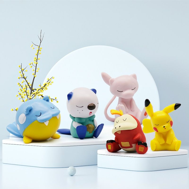 [ Hỏa tốc HCM ][ Vũ Trí Ba ] Set 5 mô hình Pokemon Pikachu Mew Oshawott Fuecoco Speal ngủ gật dễ thương