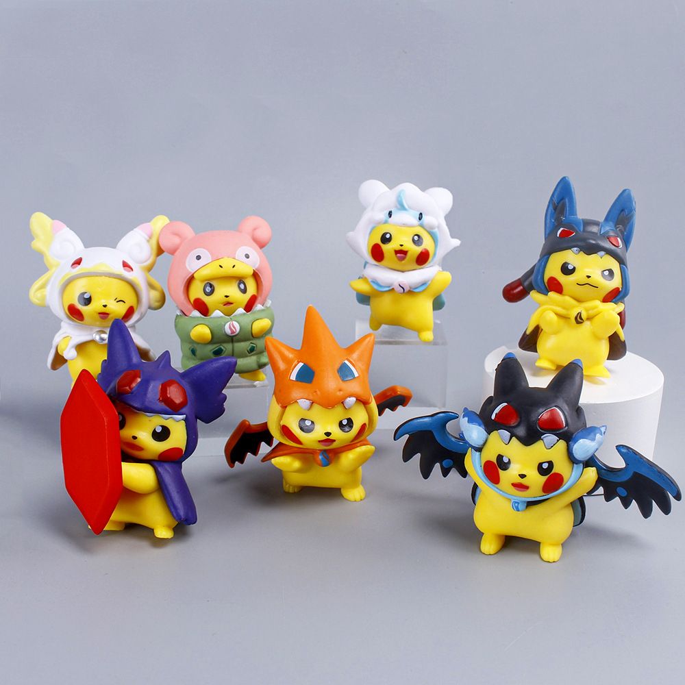 video [ hỏa tốc hcm ] Mô hình 6 nhân vật Pikachu Charmander Psyduck rùa nước ếch kì diệu - Pokemon