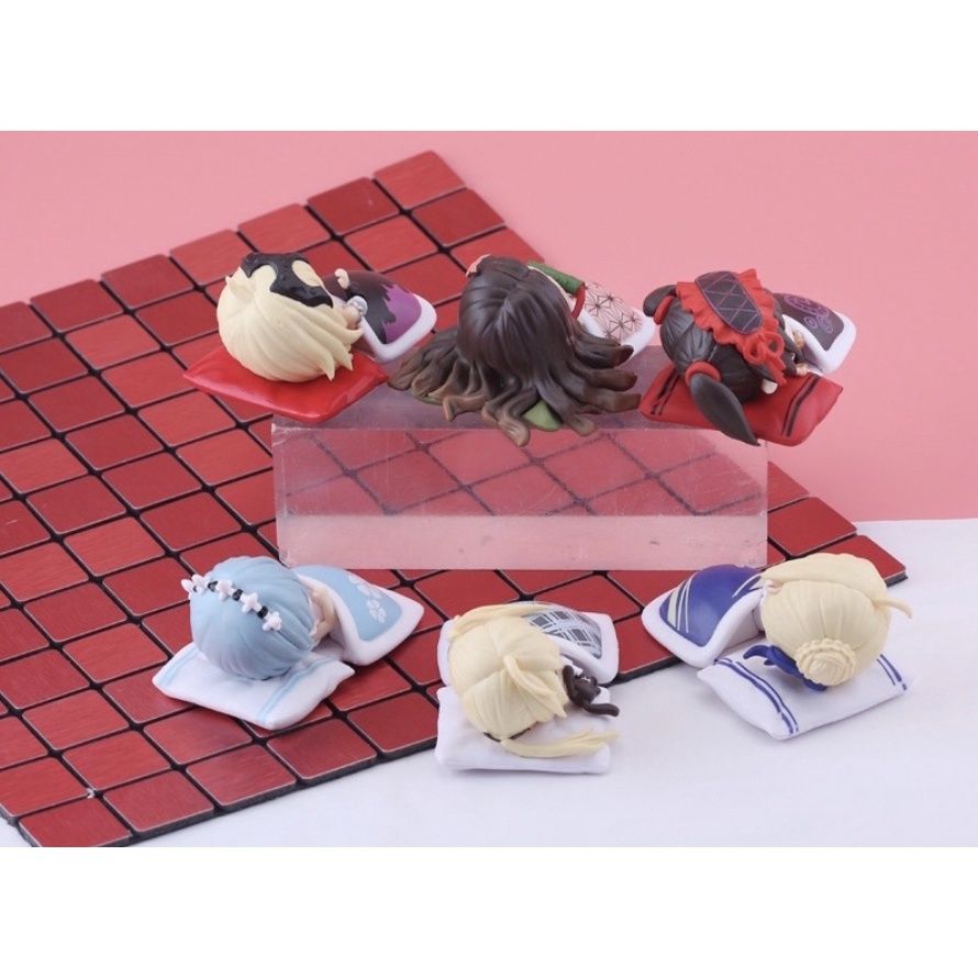 [ Vũ Trí Ba ] Mô hình nhân vật Anime Nezuko, Sora, Rem, Saber, Kurumi Tư Thế Nằm Ngủ