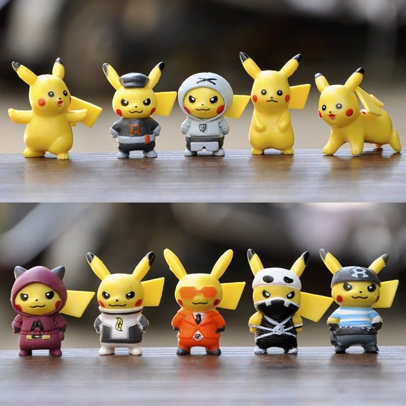 [ hỏa tốc hcm ][ Vũ Trí Ba ] Mô hình set 10 Pikachu Cosplay Phản Diện dễ thương