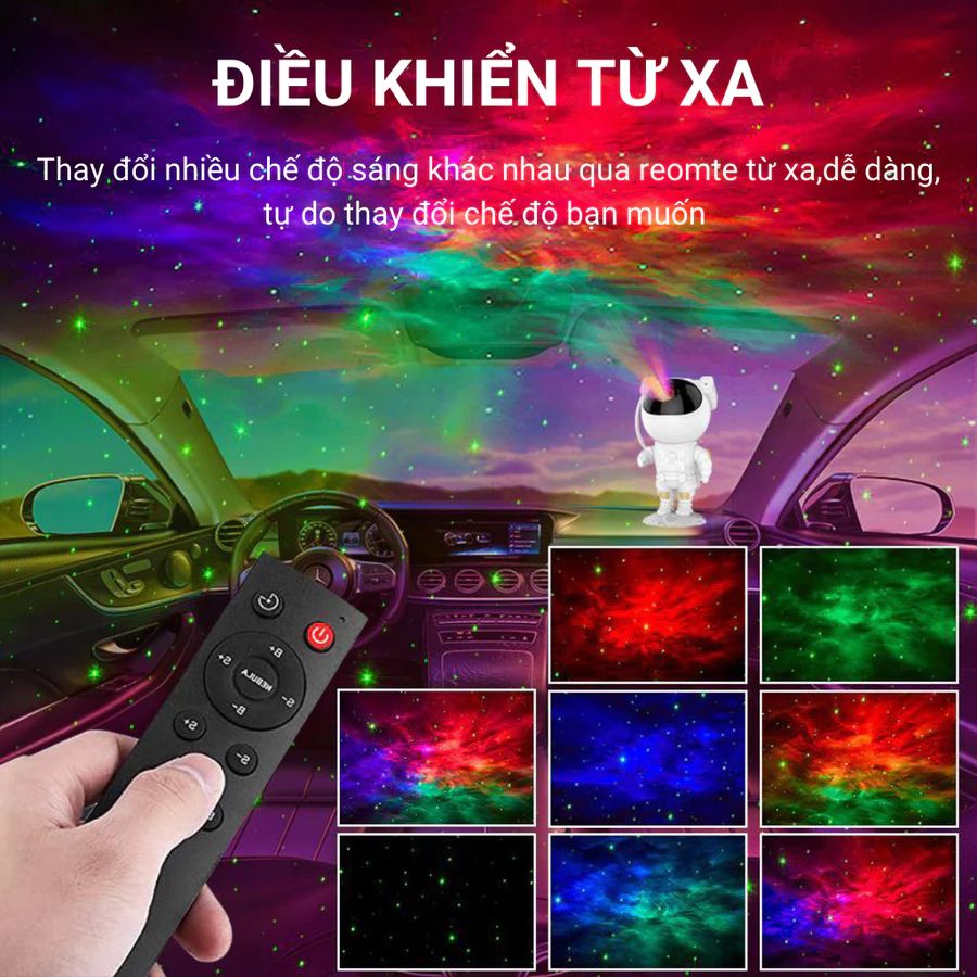 CÓ VIDEO [ Hỏa tốc HCM ] Đèn Phi hành gia GALAXY ngủ chiếu sao giả lập dải thiên hà vũ trụ trang trí