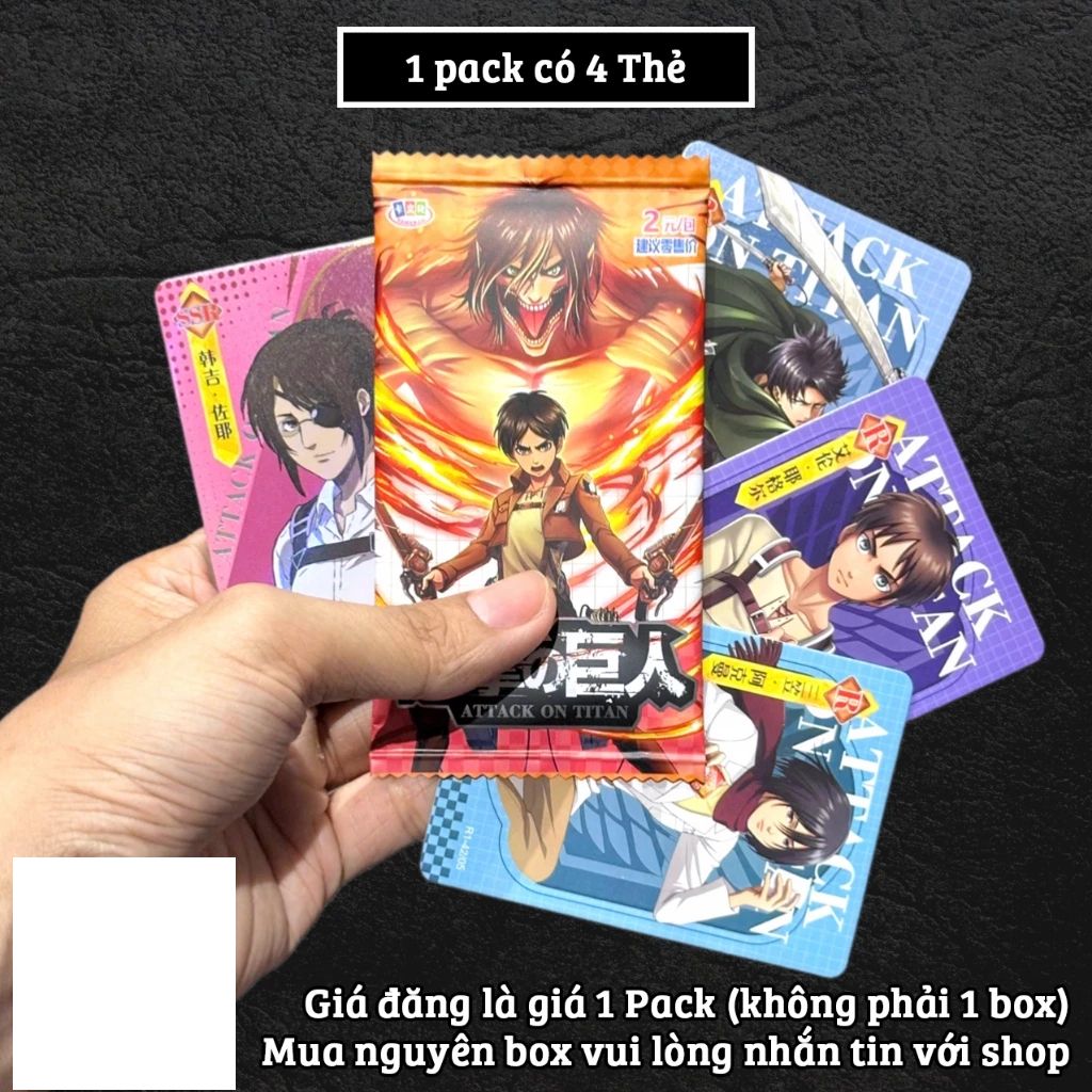 [ Hỏa tốc HCM ][ Vũ Trí Ba ] Hộp thẻ bài 30 gói nhân phẩm Attack On Titan - Đại chiến Titan