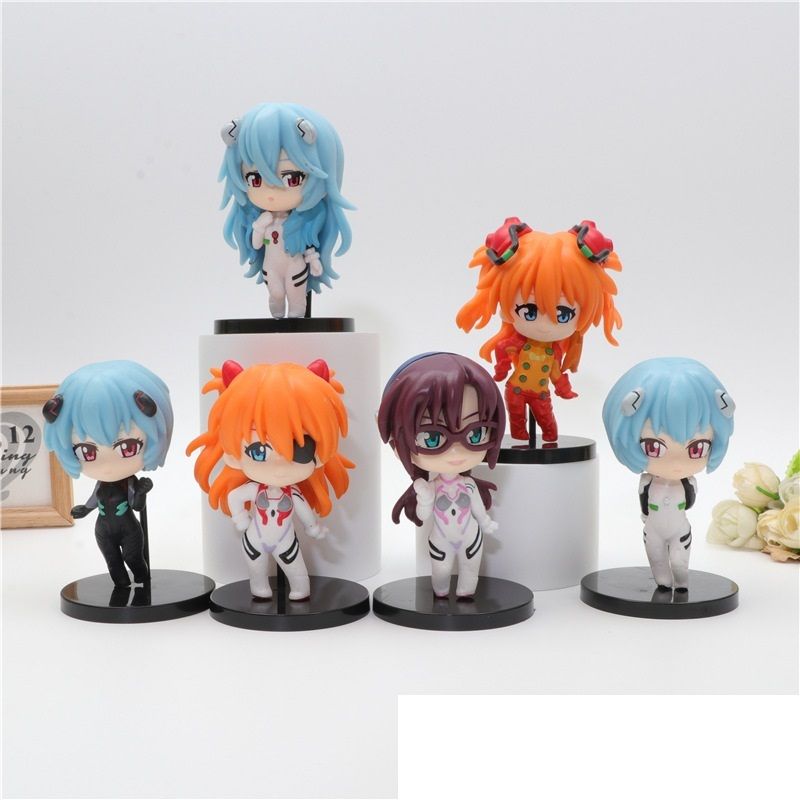 mua 5 tặng 1 [ hỏa tốc hcm ][ Vũ Trí Ba ] Set 6 Mô Hình chibi Asuka Ayanami Rei Mari Evangelion 7cm