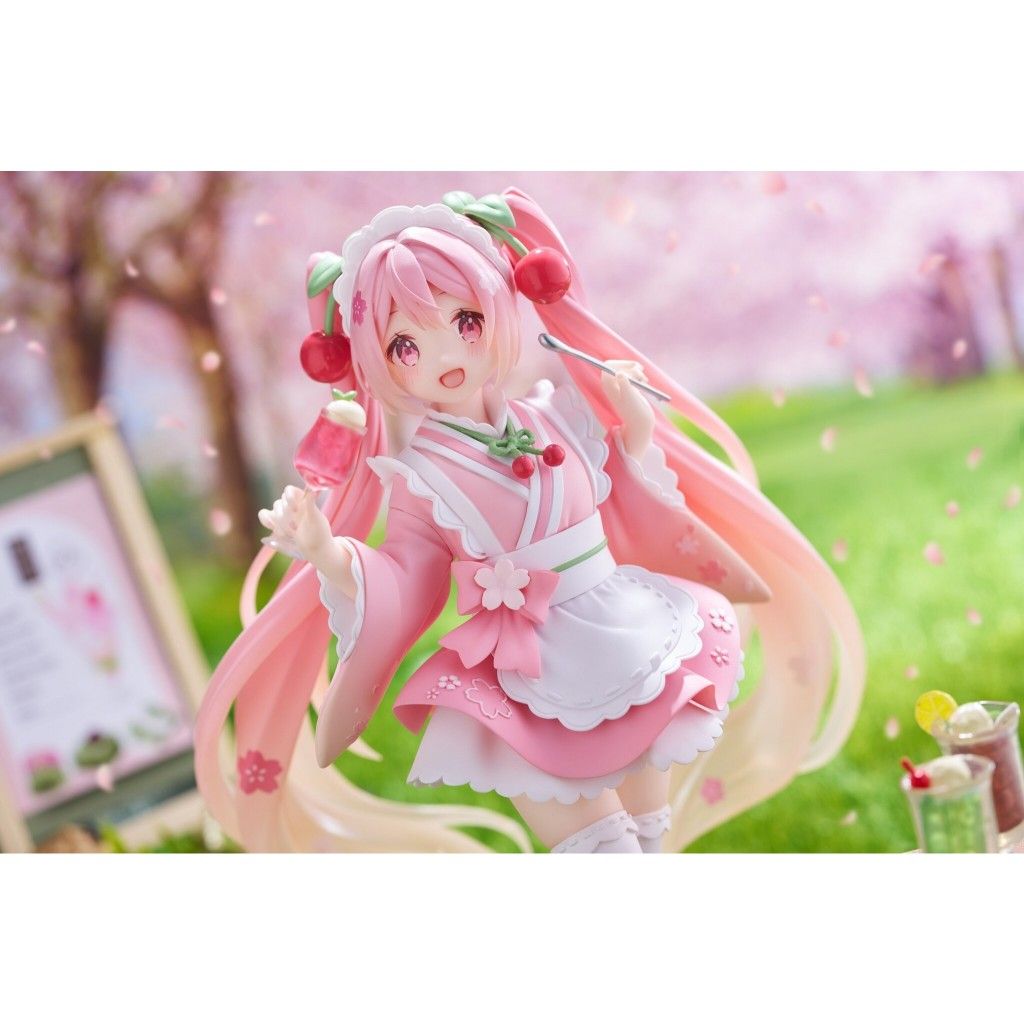 18cm [ hỏa tốc hcm ][ Vũ Trí Ba ] MÔ HÌNH Hatsune Miku - Sakura Wafuu Kissa ver.