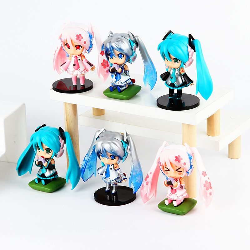 mua 5 tặng 1 [ hỏa tốc hcm ][ Vũ Trí Ba ] bộ 6 Mô Hình Hatsune Miku Đáng Yêu chibi 10cm anime waifu