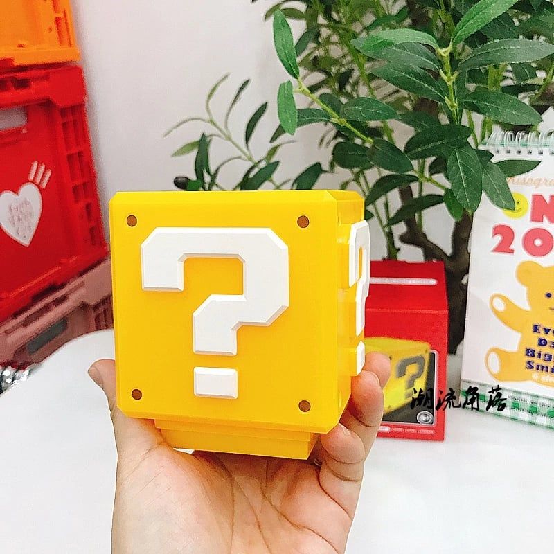 video [ Hỏa tốc HCM ][ Vũ Trí Ba ] Đèn LED Trang Trí Bàn Khối Gạch Mario Question Block Kèm Âm Thanh