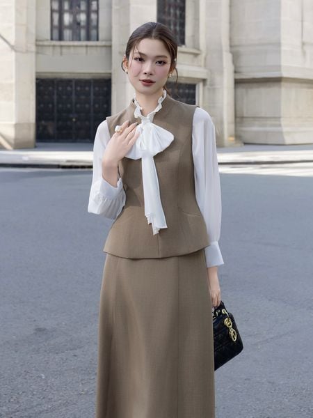 Trực diện Áo kiểu công sở peplum cotton AAA26A