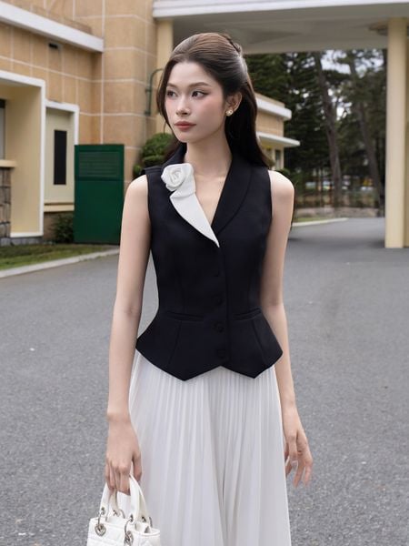  Áo gile công sở cotton hoa 3d AAD24A 