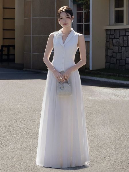  Áo gile công sở cotton hoa 3d AAD24A 