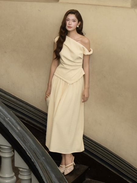 Chân Váy Xòe Dạo Phố Cotton Dài - VAH42B - 1