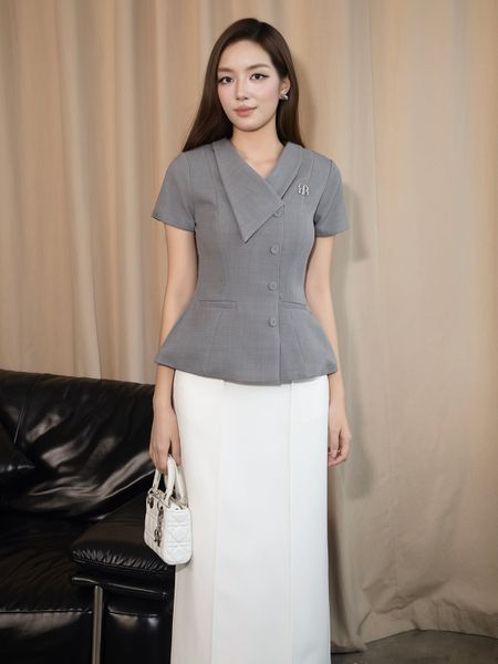 Áo Kiểu Công Sở Cotton Tay Ngắn - AAK26T - 4