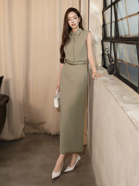 Chân Váy Suông Công Sở Cotton Dài - VAK28T - 1