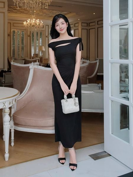 Full Đầm body tiệc thun dài trễ vai DAB04T