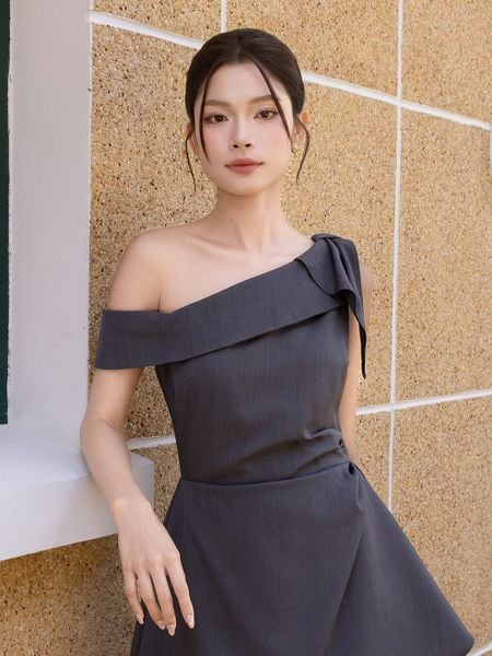  Đầm dạo phố cotton ngắn phối lưới DAD44A 