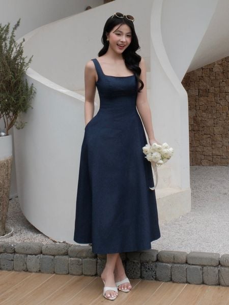  Đầm 2 dây dạo phố cotton dài xòe DAD46B 