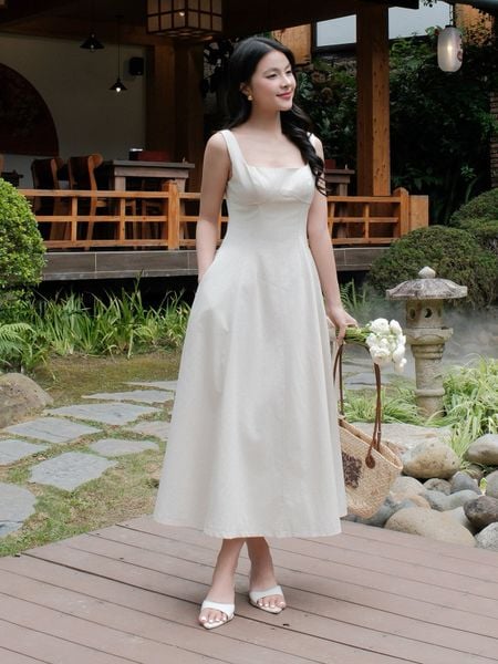  Đầm 2 dây dạo phố cotton dài xòe DAD46B 