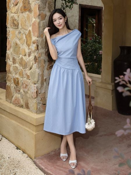 Đầm Dạo Phố Cotton Dài Trễ Vai - DAG42B