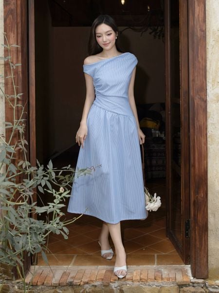 Đầm Dạo Phố Cotton Dài Trễ Vai - DAG42B