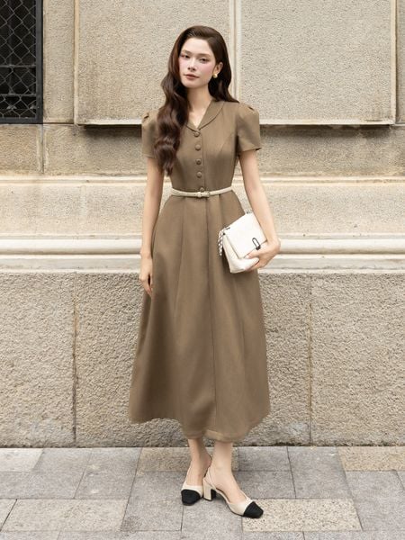 Đầm Xòe Tiệc Cotton Dài - DAH21A - 1