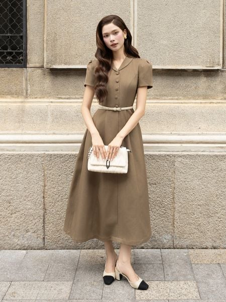Đầm Xòe Tiệc Cotton Dài - DAH21A - 1