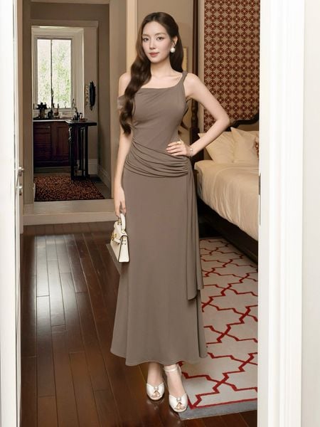 Đầm Body Tiệc Thun Dài Cổ Xéo - DAI05B - 1