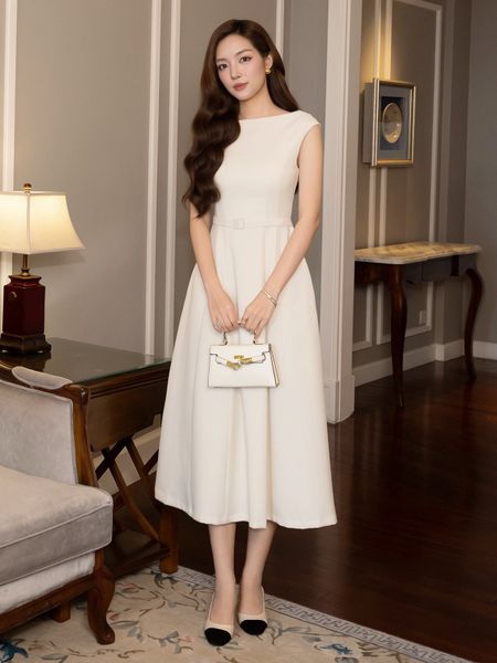 Đầm Xòe Công Sở Cotton Dài Xòe - DAI22A - 5