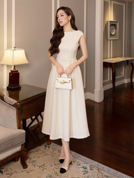 Đầm Xòe Công Sở Cotton Dài Xòe - DAI22A - 5