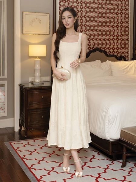 Đầm Xòe Tiệc Ren Dài 2 Dây - DAI41B - 1