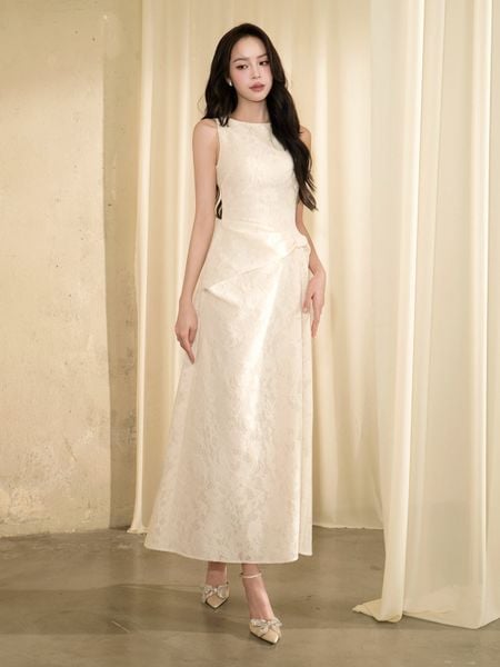 Đầm Xòe Tiệc Ren Dài Cổ Vuông - DAK04A - 1