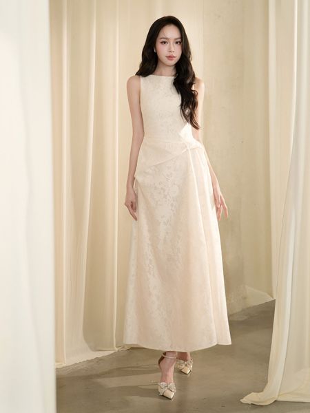Đầm Xòe Tiệc Ren Dài Cổ Vuông - DAK04A - 1