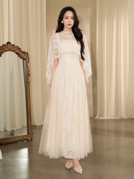 Đầm Xòe Tiệc Ren Dài 2 Dây - DAK07B - 1