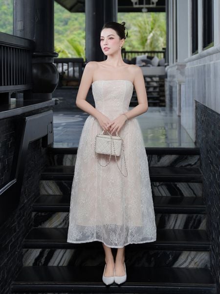 Full dáng mẫu 2 Đầm cúp ngực tiệc dài D4508T