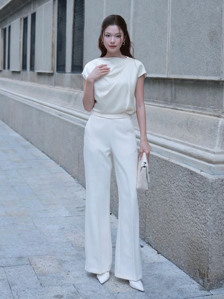  Quần suông công sở xếp ly eo Q4491B 