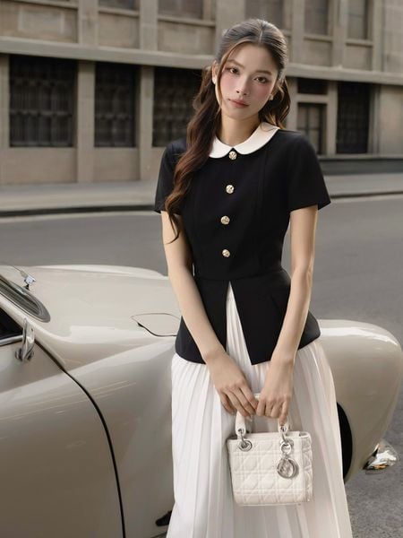  Áo kiểu công sở cotton tuyết AAC26A 