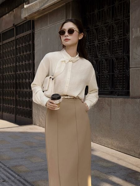  Áo sơ mi công sở linen tay dài AAC27T 