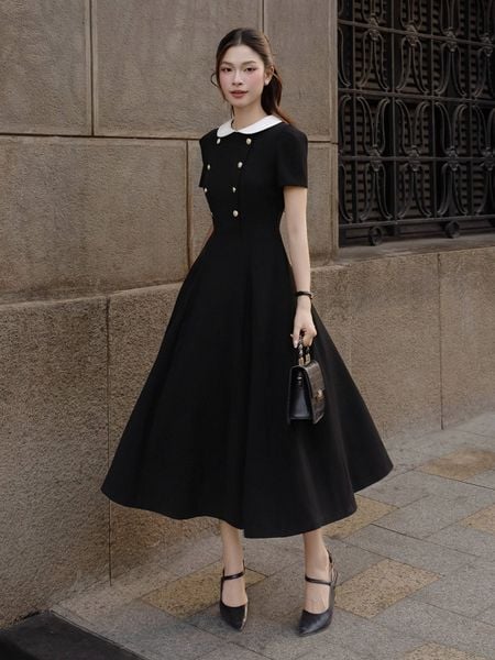  Đầm công sở cotton dài dáng xòe DAC28A 