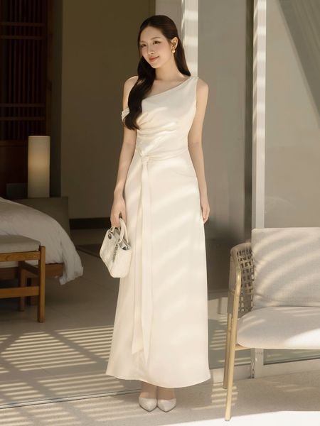 Đầm body tiệc lụa dài đuôi cá DAE05A