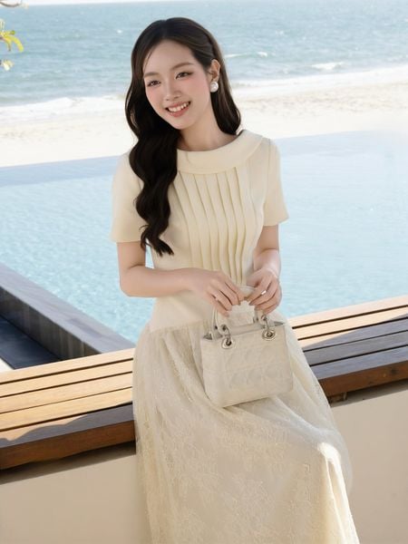 Đầm xòe tiệc cotton dài tùng vòm DAE04A