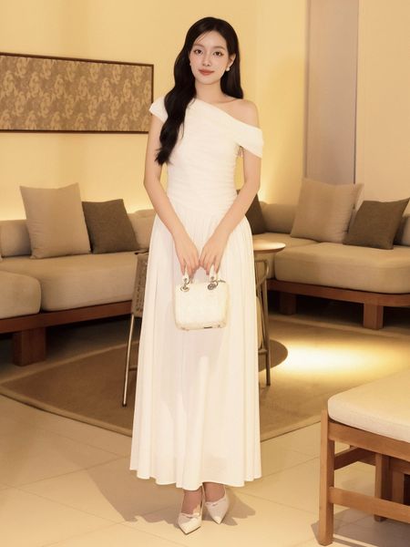 Đầm xòe tiệc thun dài vải nhuyễn DAE06T
