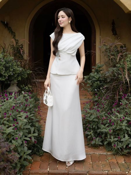 Áo Kiểu Tiệc Cotton Cổ Thuyền - AAG07B
