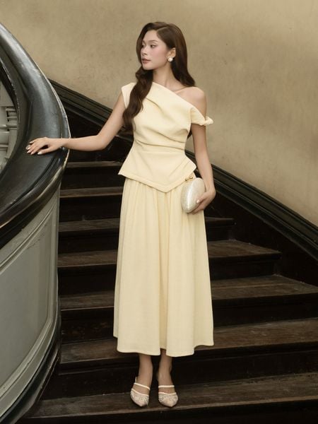 Chân Váy Xòe Dạo Phố Cotton Dài - VAH42B - 1