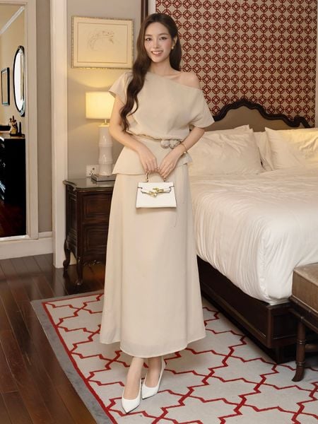 Set Tiệc Voan Dài Xòe Belt Hoa - KAI10T - 1