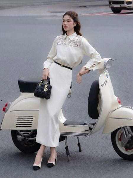 Full dáng Set công sở dài sơ mi váy suông K4551T