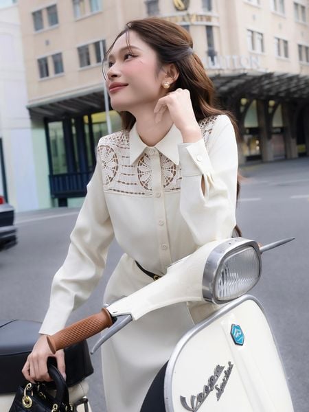 Full dáng Set công sở dài sơ mi váy suông K4551T