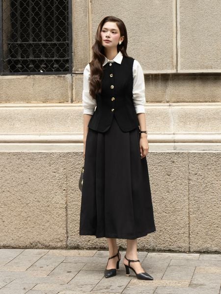 Chân Váy Xòe Công Sở Cotton Dài - VAH27A - 1